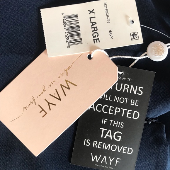 WAYF Navy Slitted Maxi Dress - Picture 9 of 10